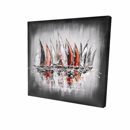 BEGIN HOME DECOR 32 x 32 in. Sailboats with Paint Splash-Print on Canvas 2080-3232-CO16